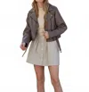 Mauritius Vercy Oversized Leather Jacket In Taupe In Gray