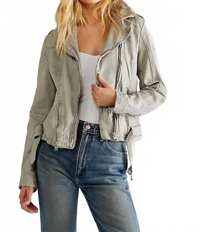 Mauritius Wild 2 Regular Fit Leather Jacket In Stone In Gray