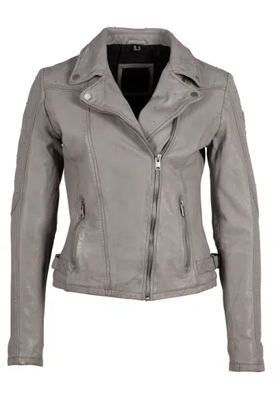 Mauritius Women's Aleeza Rf Leather Jacket, Light Grey