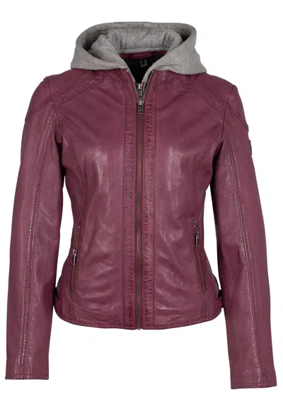 Mauritius Women's Allice Rf Leather Jacket - Dark Pink