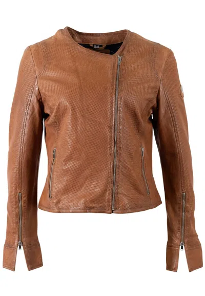 Mauritius Women's Brown Athena Rf Leather Jacket