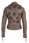 Mauritius Women's Brown Christy Rf Star Detail Leather Jacket, Cozy Taupe In Brown