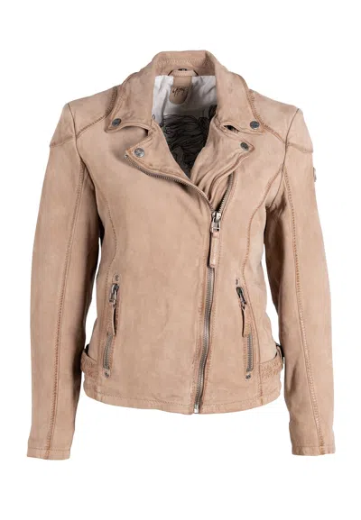 Mauritius Women's Brown Karyn Rf Leather Jacket, Sand