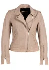 Mauritius Women's Brown Sinta Rf Leather Jacket, Sand In Brown