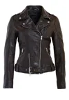 Mauritius Wild Rf Leather Jacket In Mahogany In Brown