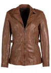 Mauritius Women's Brown Yellie Cf Leather Jacket, Cognac In Brown