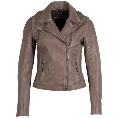 Mauritius Women's Christy Rf Leather Jacket In Taupe In Brown