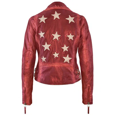 Mauritius Women's Christy Rf Star Detail Leather Jacket, Red