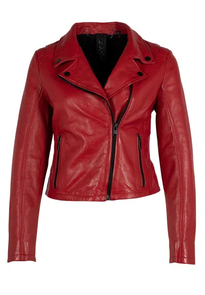 Mauritius Women's Dalina Leather Jacket, Red In Burgundy