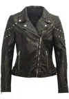 Mauritius Women's Danielle Rf Leather Jacket, Black In Black