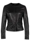Mauritius Women's Diane Cf Leather Jacket, Black With Silver Button In Black
