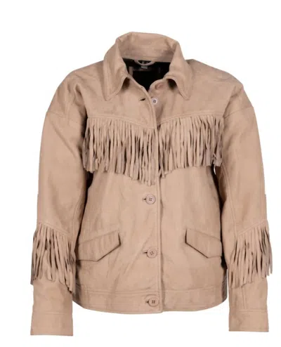 Mauritius Women's Diny Leather Jacket In Cream In Nude