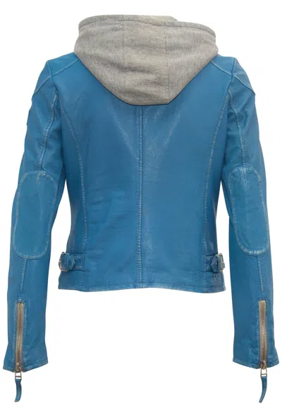 Mauritius Women's Finja Rf Leather Jacket, Blue Lagoon