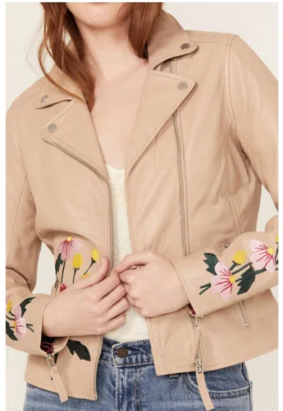 Mauritius Women's Neutrals Peonie Rf Leather Jacket, Light Beige In Beige/black
