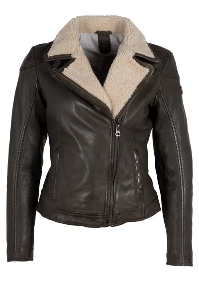 Mauritius Women's Green Jenja Cf Leather Jacket, Olive