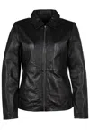 Mauritius Women's Kelley Cf Leather Jacket, Black In Black