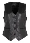 Mauritius Kiralee Rf Leather Vest In Black In Black