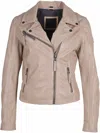 Mauritius Julene Leather Jacket In Beige In Beige