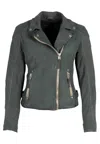 Mauritius Women's Green Karyn Rf Leather Jacket, Sage In Multi