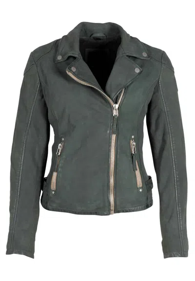 MAURITIUS WOMEN'S LEATHER JACKET KARYN 2 RF IN SAGE