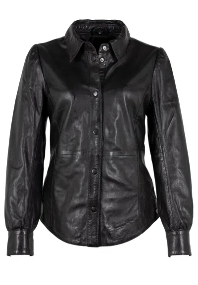 Mauritius Women's Lilla Leather Jacket, Black