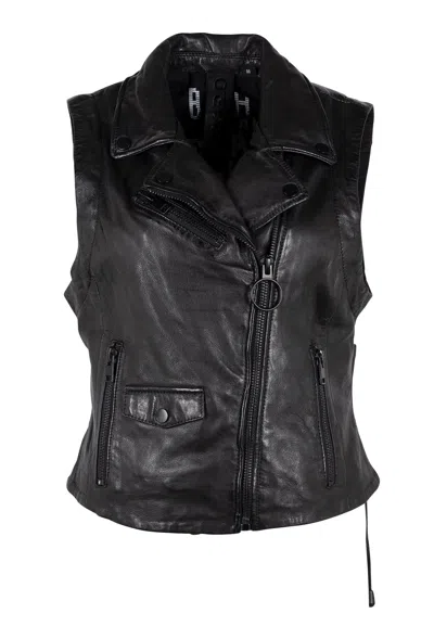 Mauritius Women's Lovy Leather Vest, Black