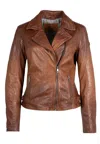 Mauritius Women's Naila Rf Leather Jacket, Golden Brown In Brown