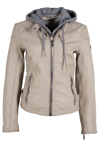 Mauritius Women's Neutrals Finja Rf Leather Jacket, Light Beige In Beige/black