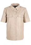 Mauritius Women's Neutrals Lotta Cf Leather T-shirt, Beige In Beige/black