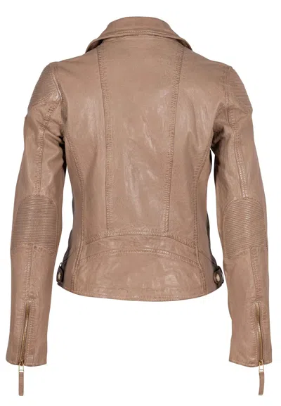Mauritius Women's Neutrals Raizel Rf Leather Jacket, Toffee In Black