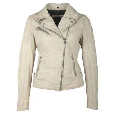 Mauritius Women's Neutrals Sofia Rf Leather Jacket - Off White In Black/white