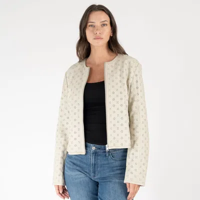 Mauritius Women's Neutrals / White Hillary Cf Leather Jacket, Ivory