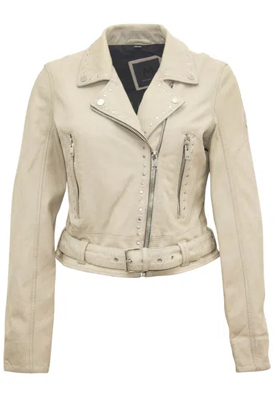 Mauritius Women's Neutrals / White Maryn Rf Leather Jacket, Off White