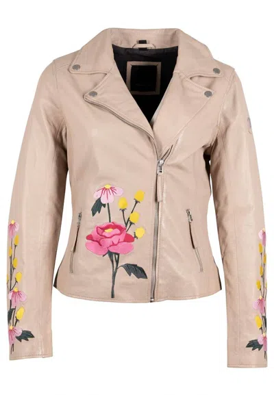 Mauritius Women's Neutrals Peonie Rf Leather Jacket, Light Beige In Beige/black