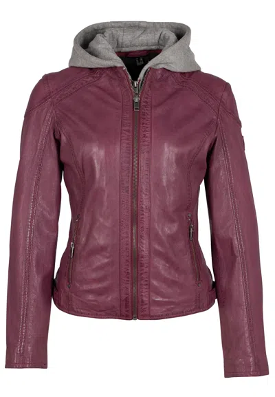 Mauritius Women's Pink / Purple Allice Rf Leather Jacket, Dark Pink In Pink/purple