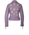 Mauritius Women's Pink / Purple Christy Rf Star Detail Leather Jacket, Digital Lavender In Pink/purple