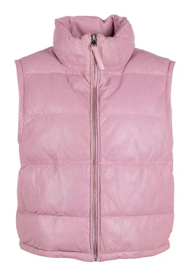 Mauritius Women's Pink / Purple Ellice Os Leather Vest, Light Pink In Pink/purple