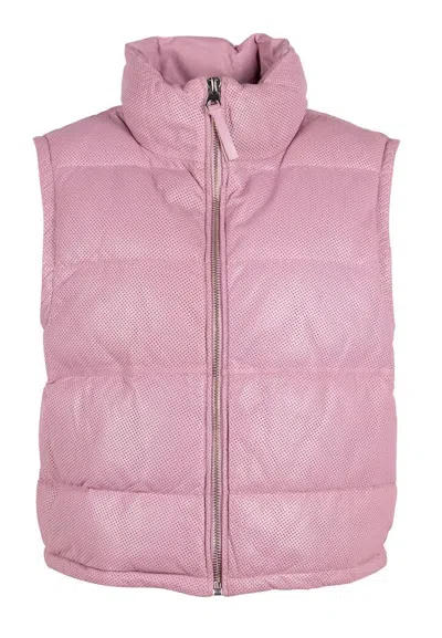 MAURITIUS WOMEN'S ELLICE OS LEATHER VEST, LIGHT PINK