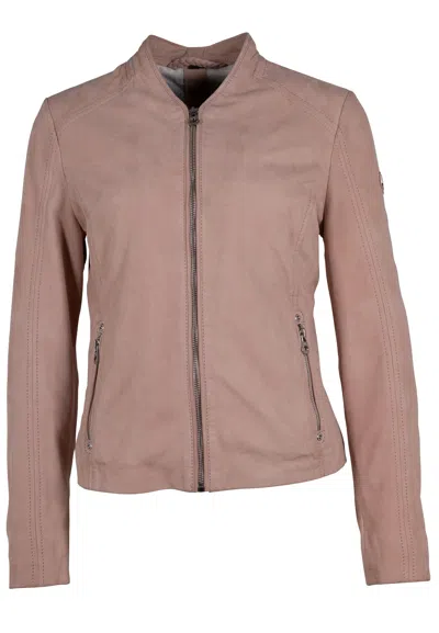 Mauritius Women's Pink / Purple Jennet Leather Jacket, Rose In Pink/purple