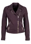 Mauritius Women's Pink / Purple Karyn Rf Leather Jacket, Purple In Pink/purple