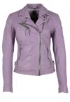 Mauritius Sofia Leather Jacket In Digital Lavender In Pink/purple