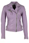 Mauritius Sofia Leather Jacket In Digital Lavender In Purple