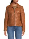 Mauritius Women's Yellow / Orange Breana Cf Leather Jacket, Burnt Orange In Burnt Orange