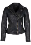 Mauritius Women's Raizel Rf Leather Jacket, Dark Blue In Blue