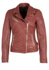 Mauritius Women's Red Sofia Rf Leather Jacket, Astro Dust In Red