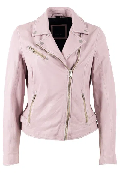 Mauritius Women's Sofia Rf Leather Jacket - Hibiscus Pink In Purple