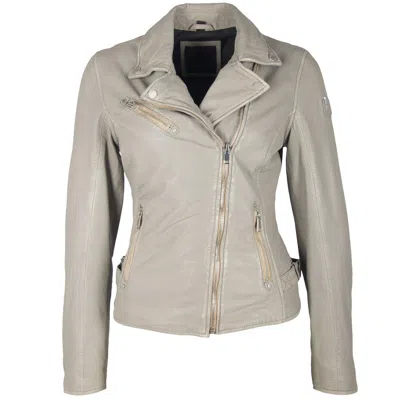 Mauritius Women's Sofia Rf Leather Jacket - Silver Grey
