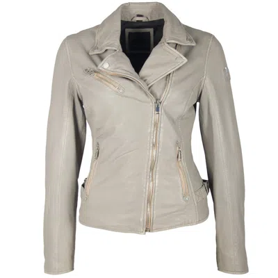 Mauritius Women's Sofia Rf Leather Jacket, Silver Grey