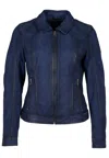 Mauritius Women's Sunny Rf Leather Jacket, Blue In Blue