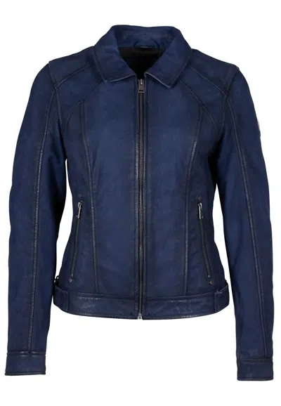 Mauritius Women's Sunny Rf Leather Jacket, Blue